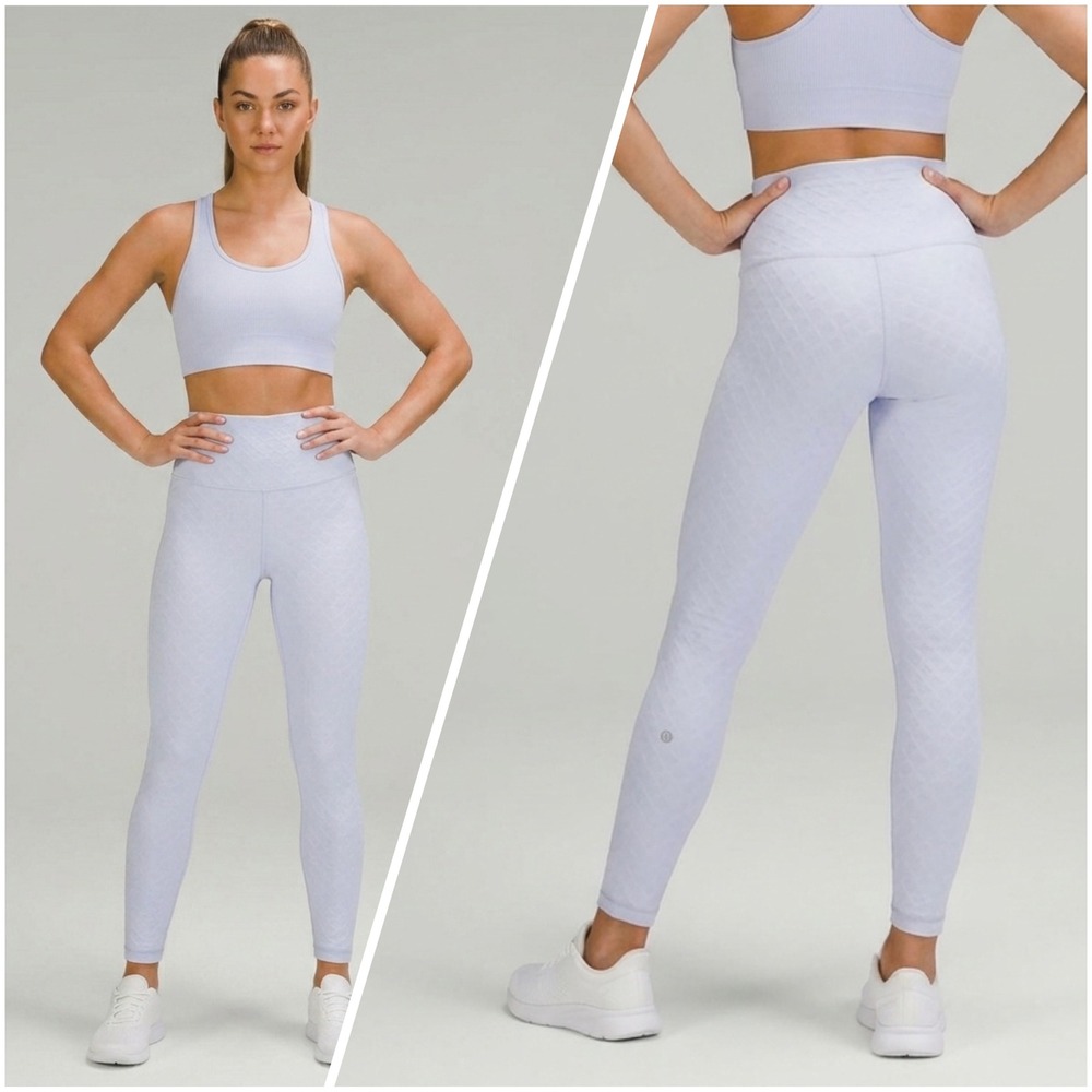 Lululemon Align High-Rise Pant 25 Diamond Emboss Pastel Blue LW5GQKS Size 0